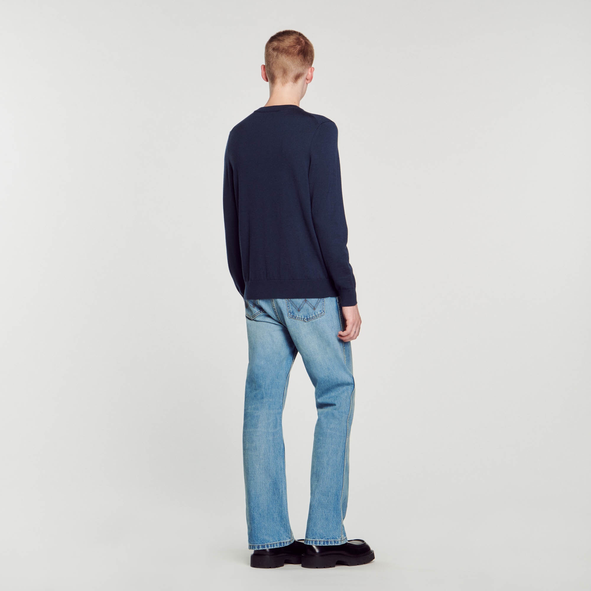 FINE KNIT WOOL SWEATER - 6