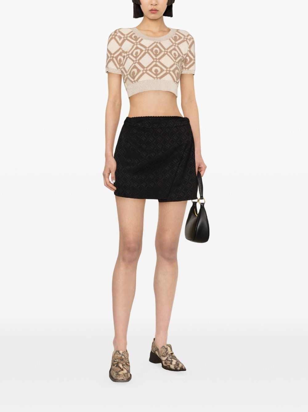 Moon Diamont jacquard miniskirt - 2