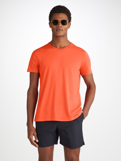 Derek Rose Men's T-Shirt Riley Pima Cotton Orange outlook