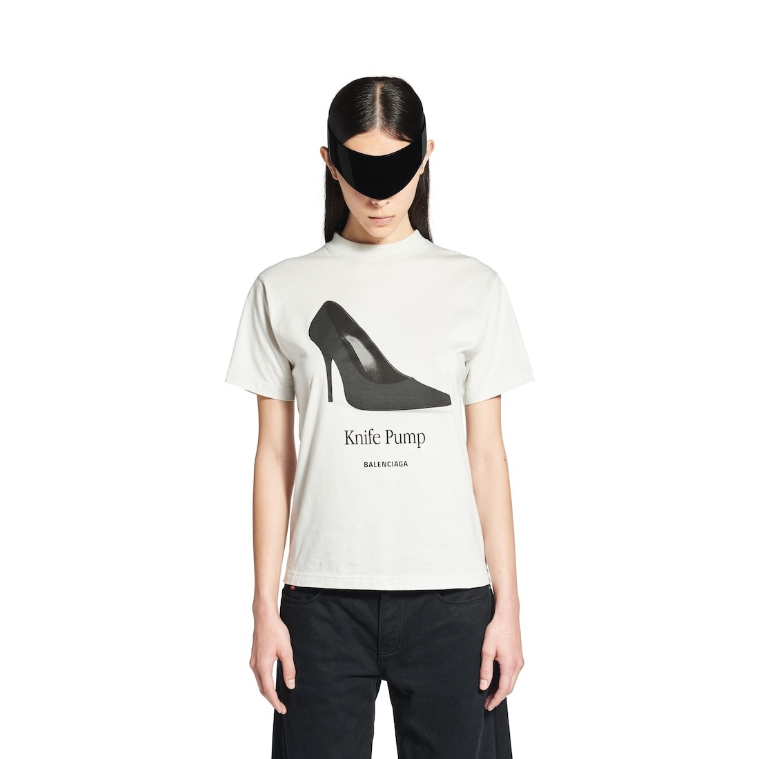 Women's Knife Pump T-shirt Small Fit in White - 5