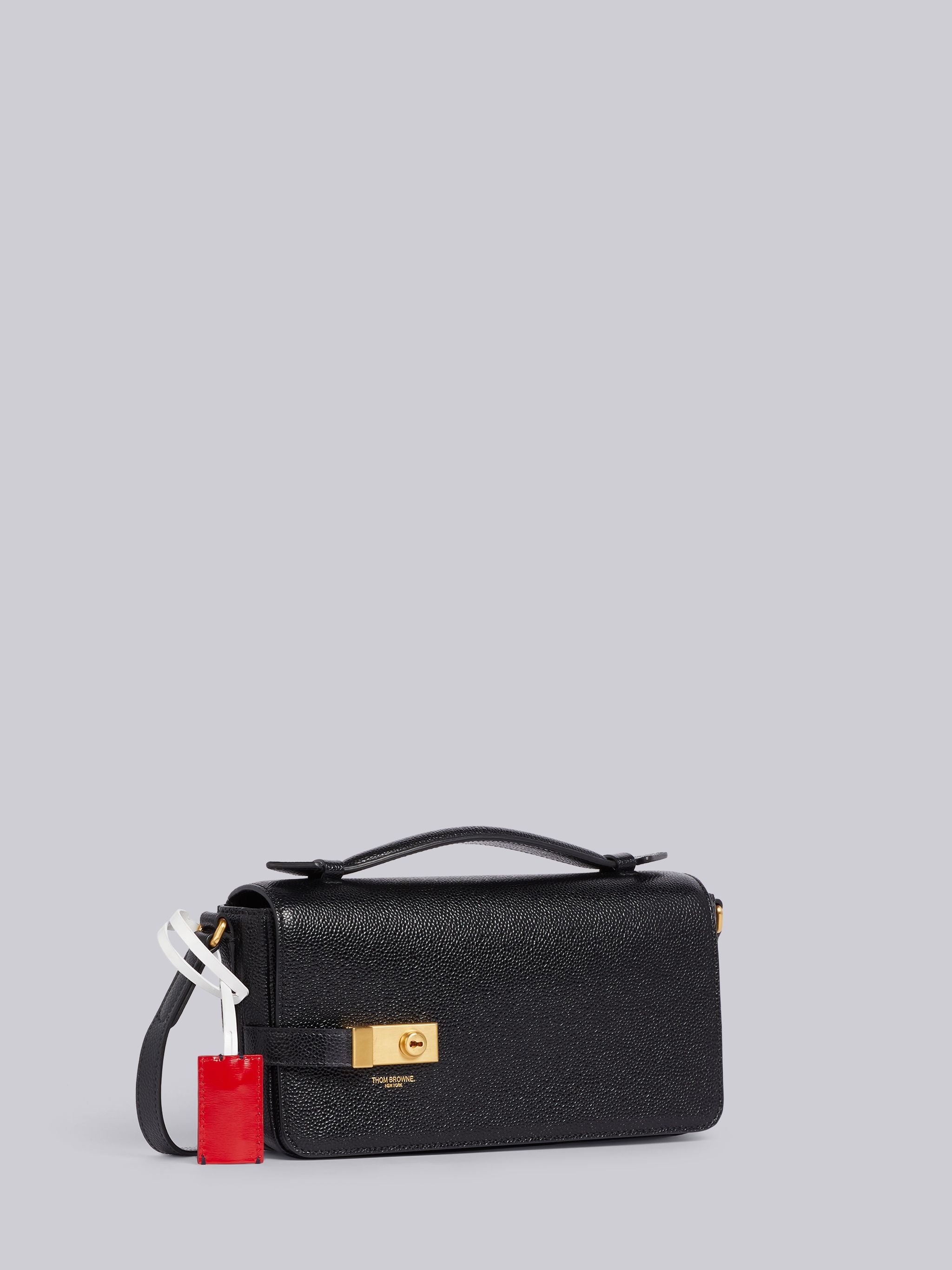 Black Pebbled Flap Bag - 3