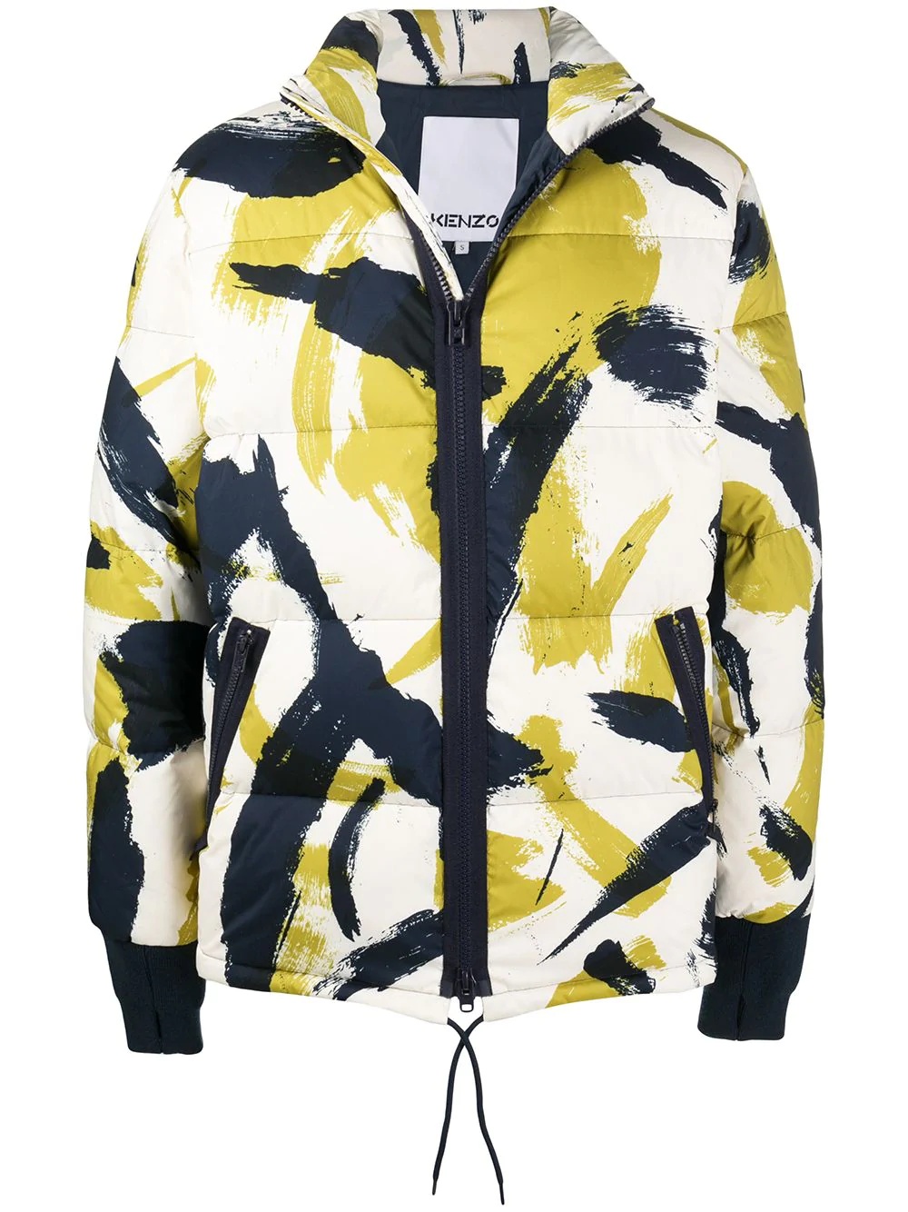 brush stroke print padded jacket - 1