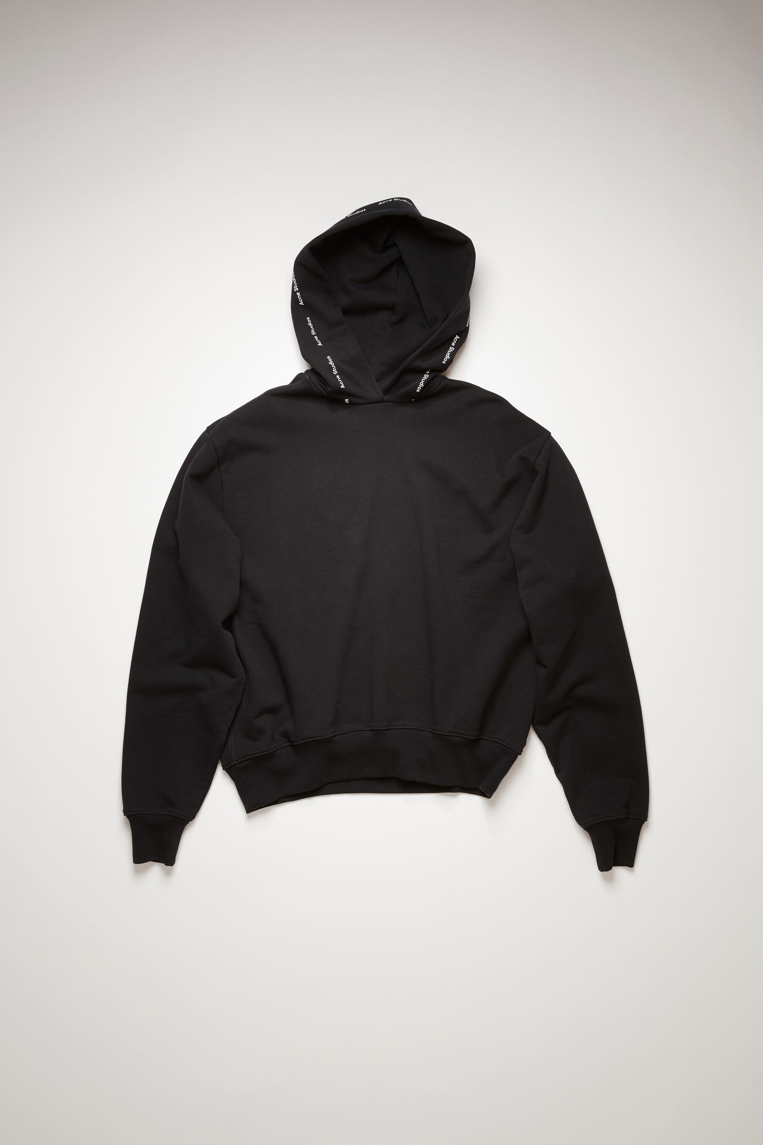 Logo print hooded sweatshirt black - 1