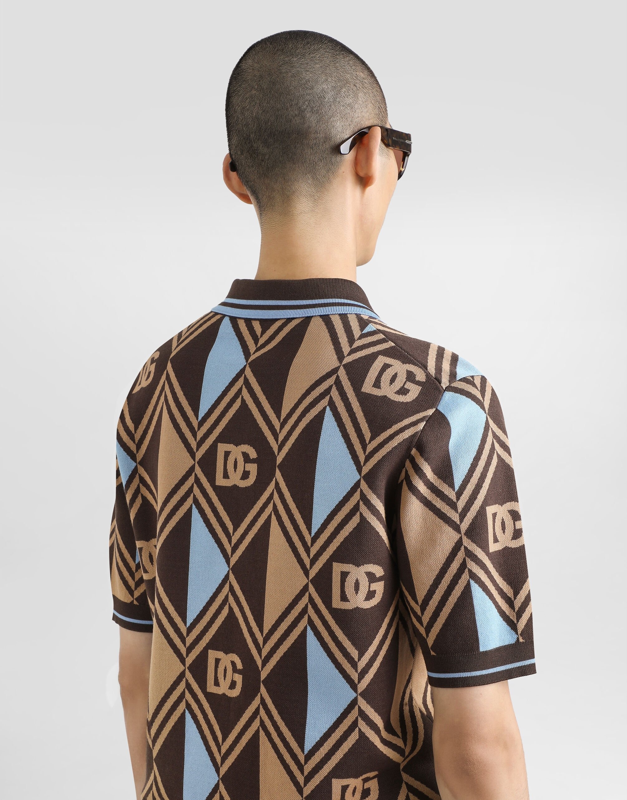 Cotton-jacquard piqué polo shirt - 5