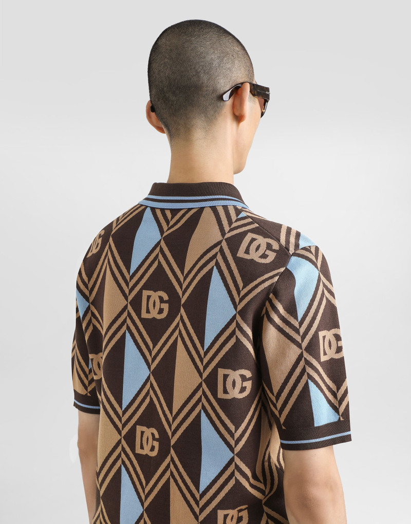 Cotton-jacquard piqué polo shirt 5