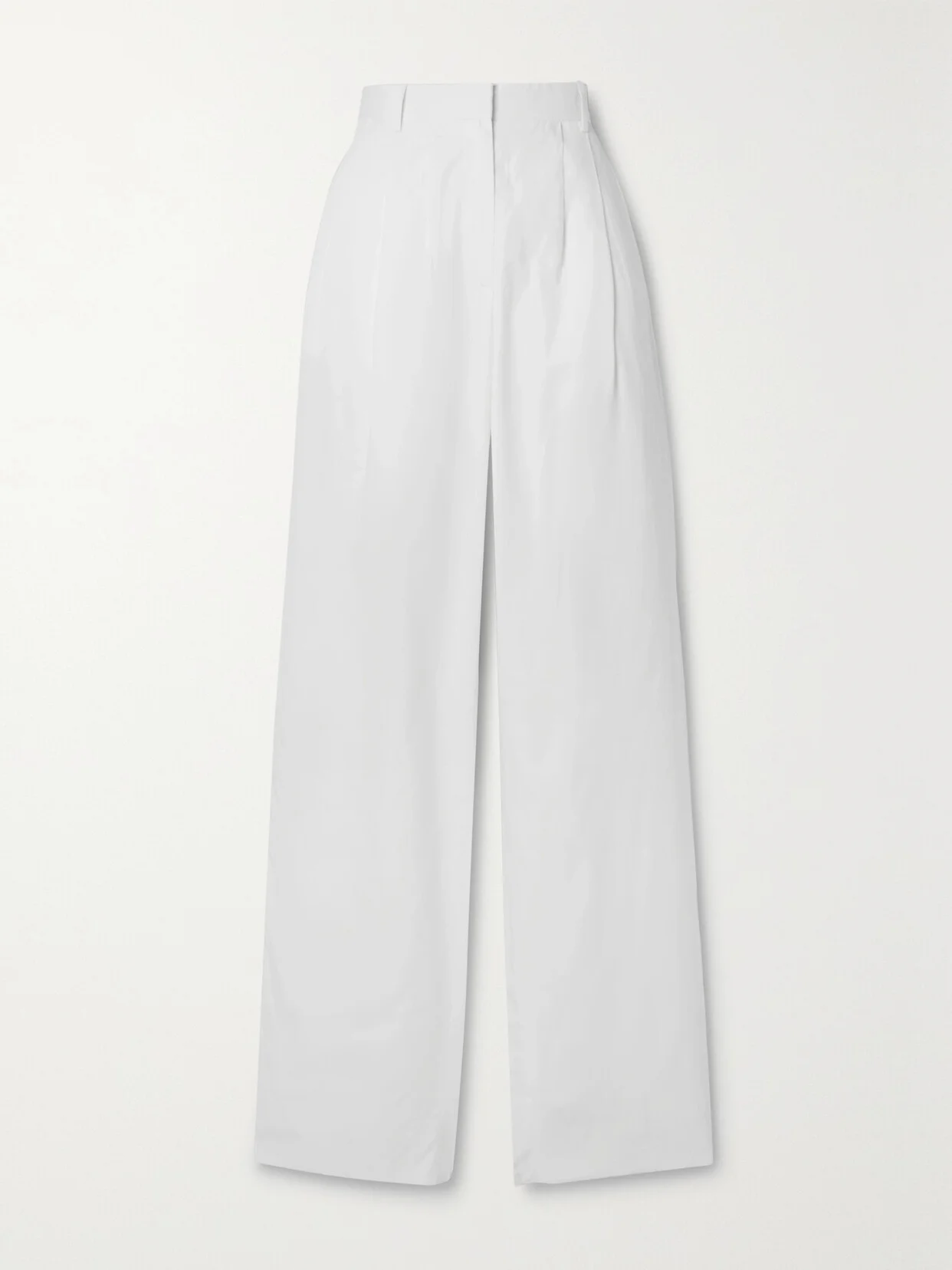 Bufus Pleated Cotton-poplin Straight-leg Pants - 1