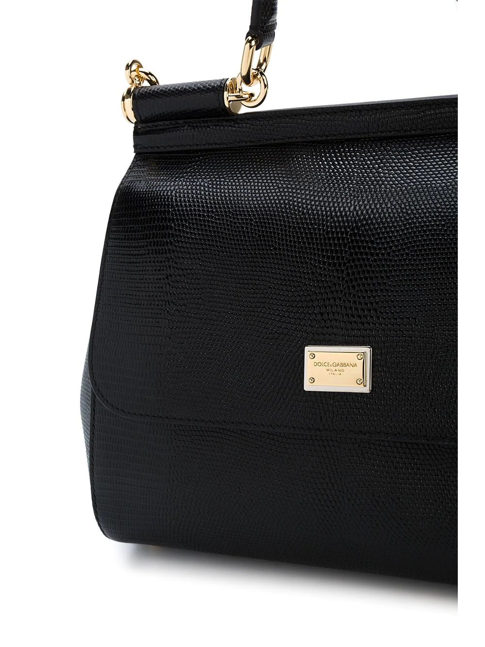 medium Black Sicily shoulder bag - 5