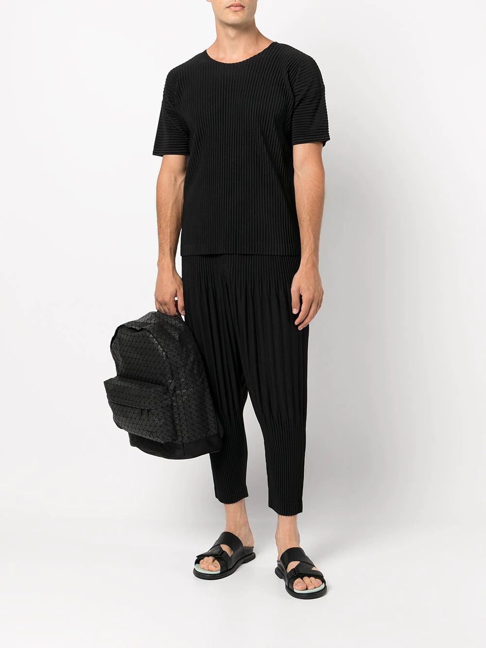 tapered-leg pleated trousers - 2