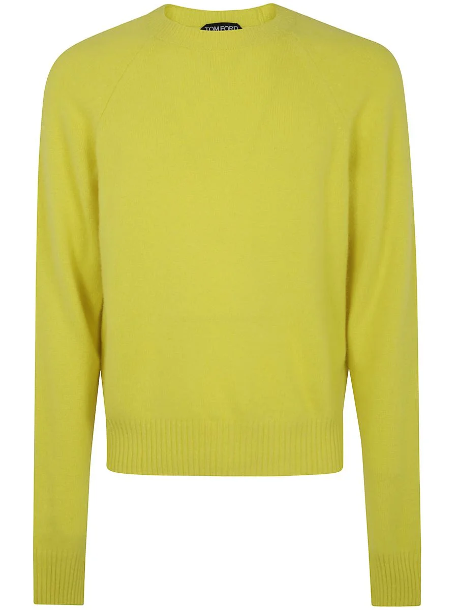 Tom Ford Felted Pure Cashmere Long Sleeves Crew Neck Sweater Clothing - 1