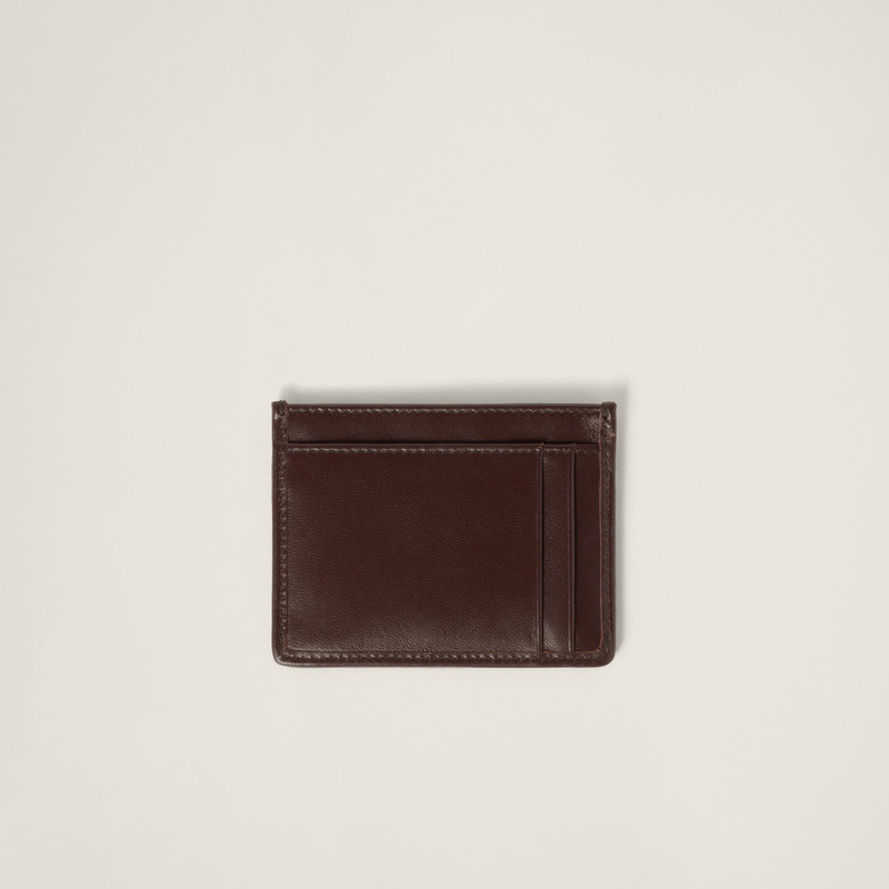 Miu Miu Matelassé nappa leather card holder outlook
