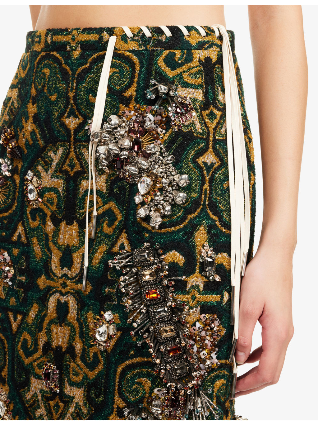 Sokna Embellished Jacquard Woven Midi Skirt - 5