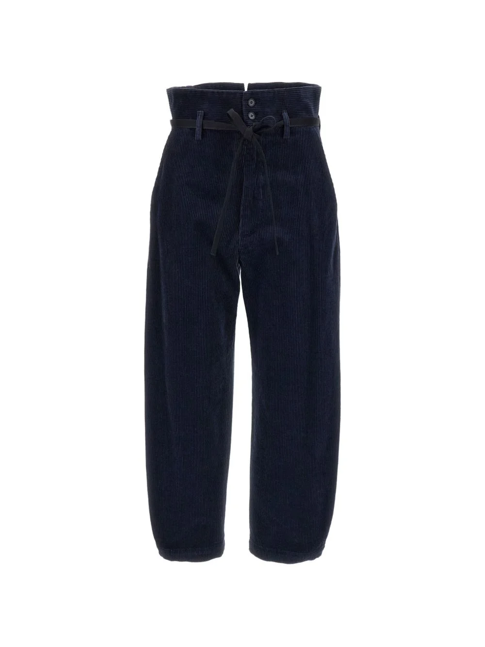 corduroy belted trousers - 1