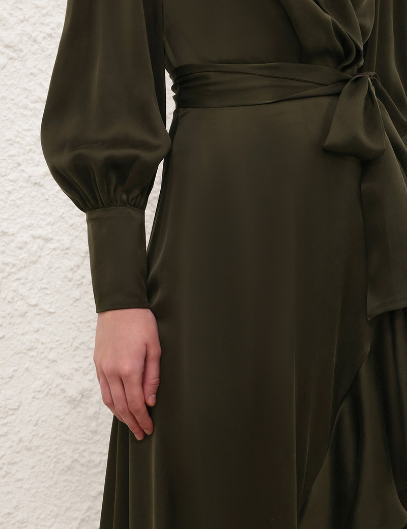 SILK WRAP MIDI DRESS 5