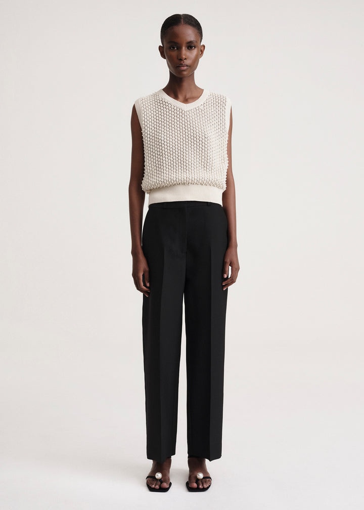 Cropped wool suit trousers black - 2