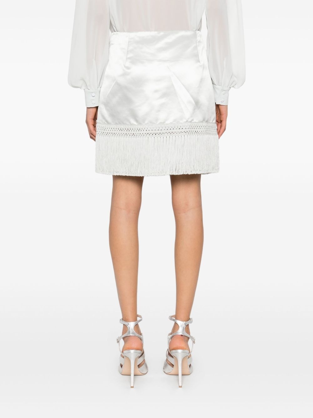 fringed-hem mini skirt - 4