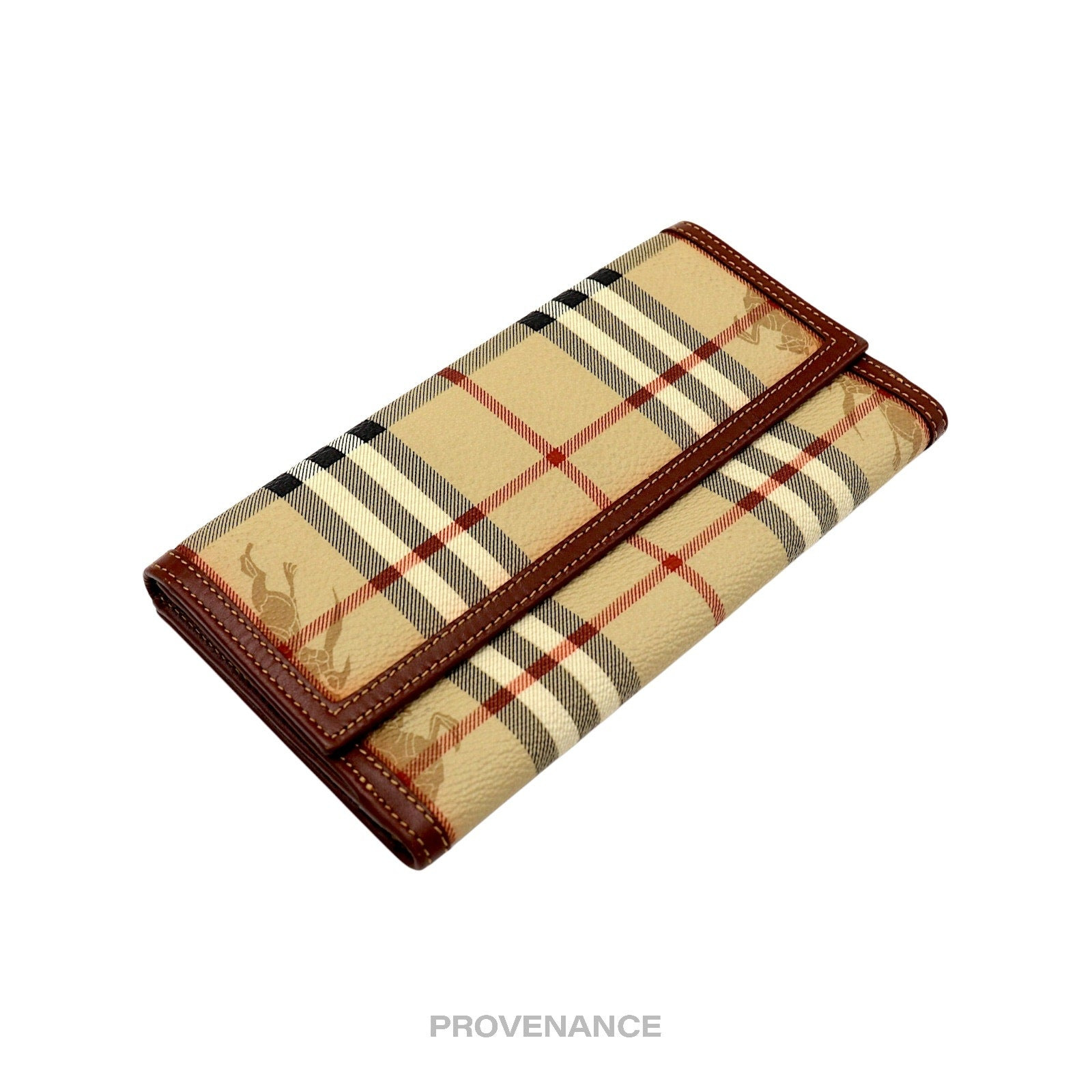 Burberry Long Wallet - Haymarket Check Brown - 4