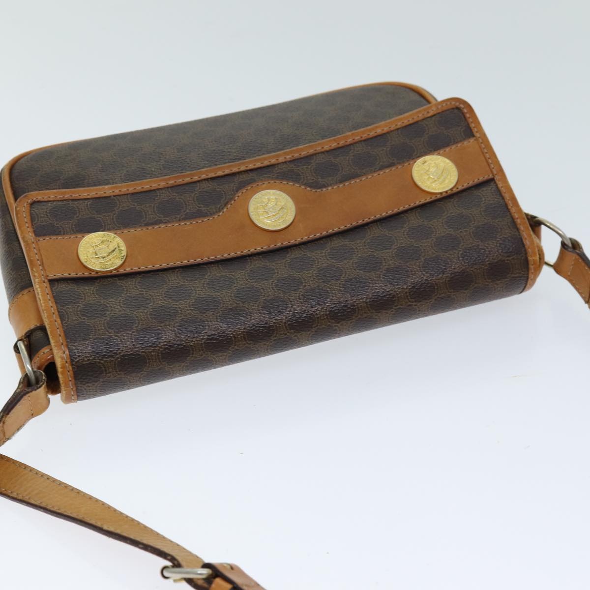 CELINE Macadam Canvas Shoulder Bag Pvc Brown - 6