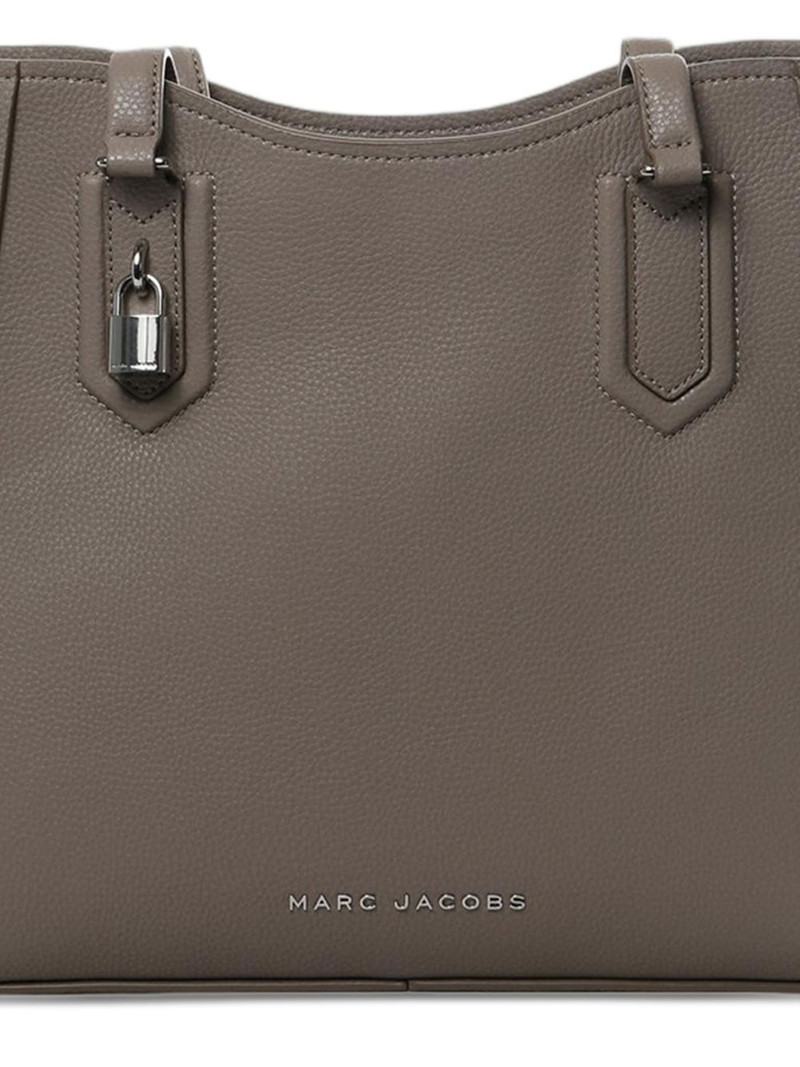 padlock-embellishment leather tote bag 3