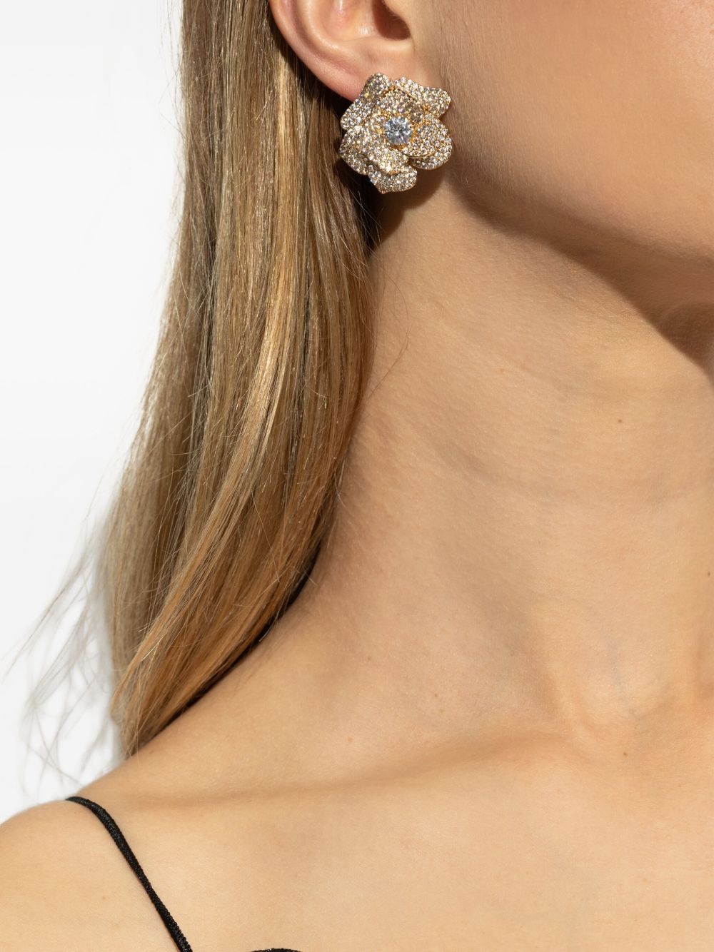 floral crystal-embellished earrings - 2