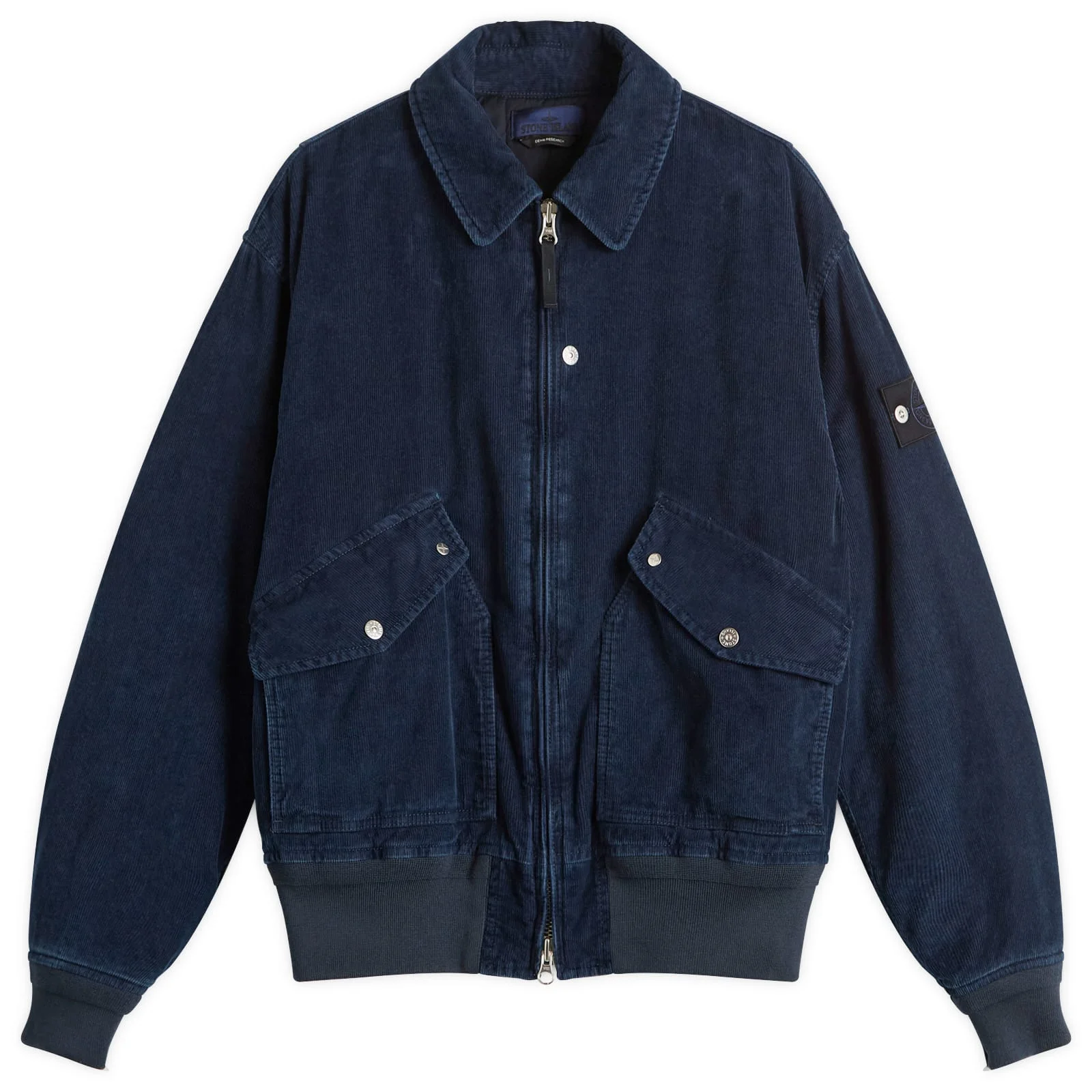 Stone Island Indigo Micro Corduroy Work Jacket - 1