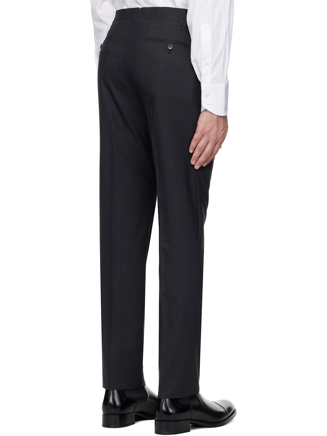 Gray Super Plain Weave O'Connor Trousers - 3
