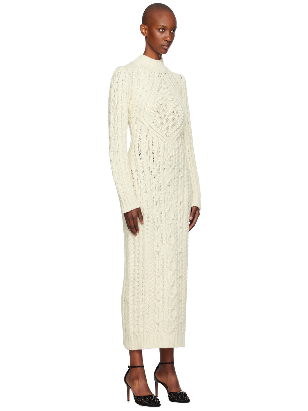 Off-White Cable Knit Maxi Dress - 2
