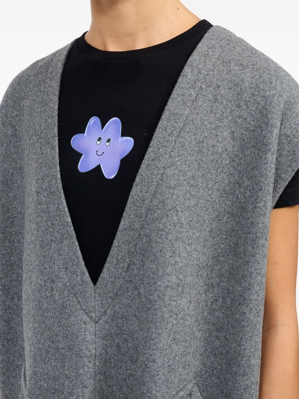 mÃ©lange-effect felted vest - 7