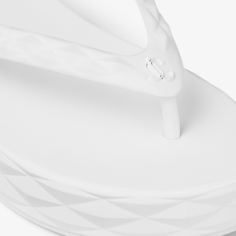 Diamond Flip Flop Optical White Rubber Flats 3