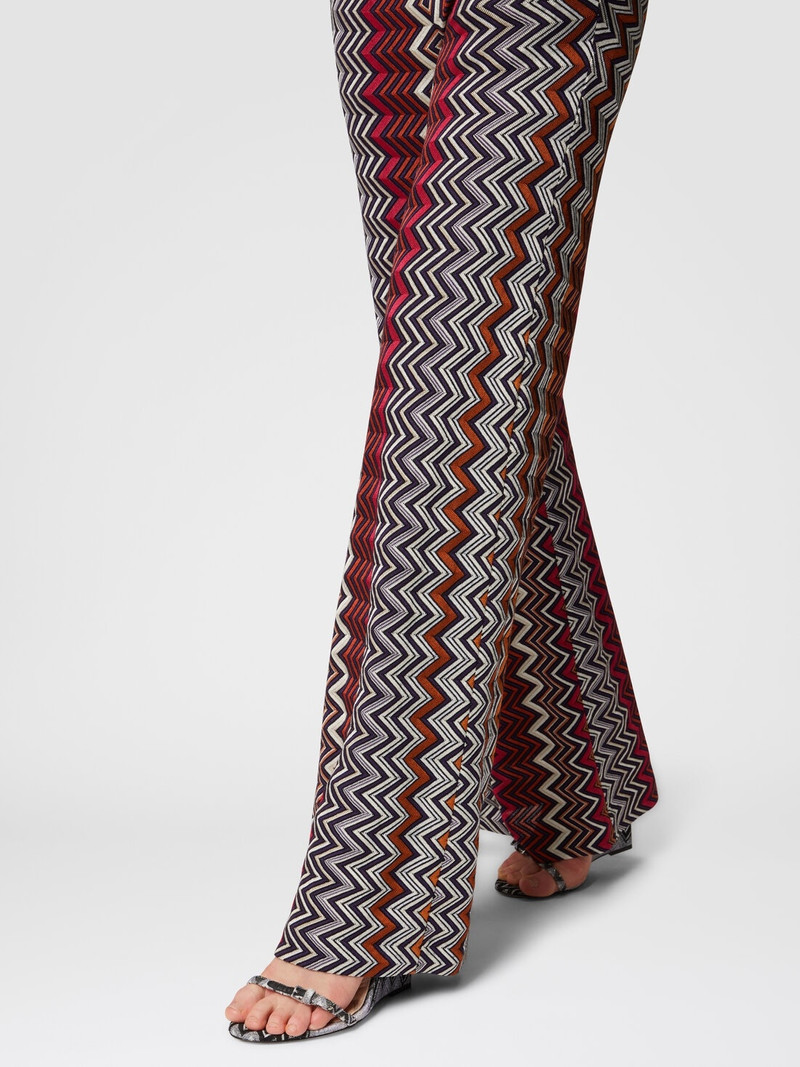 Zigzag wool and viscose trousers 5