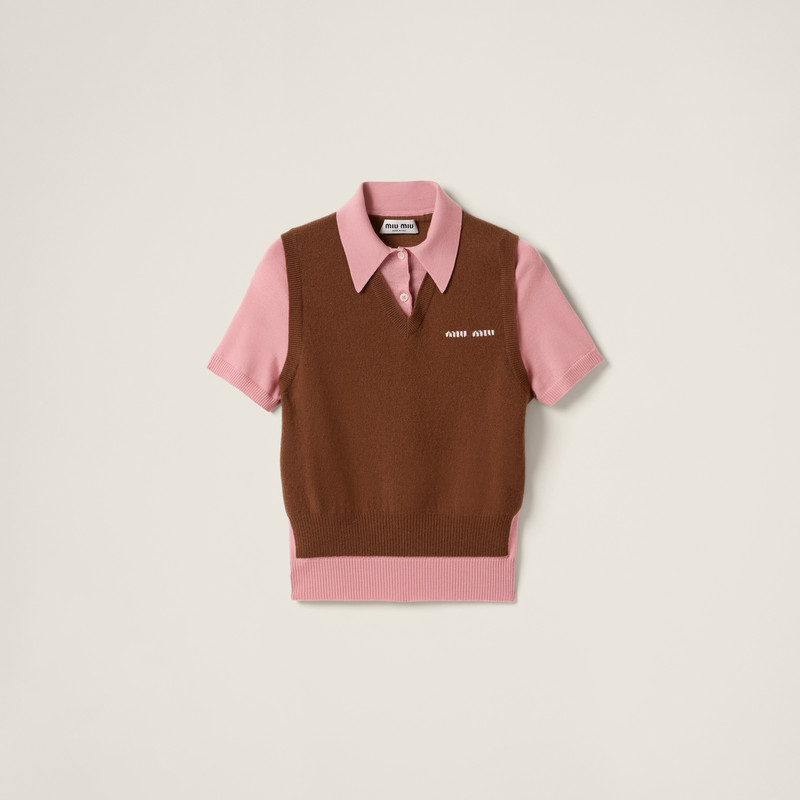 Cashmere and wool polo sweater - 1