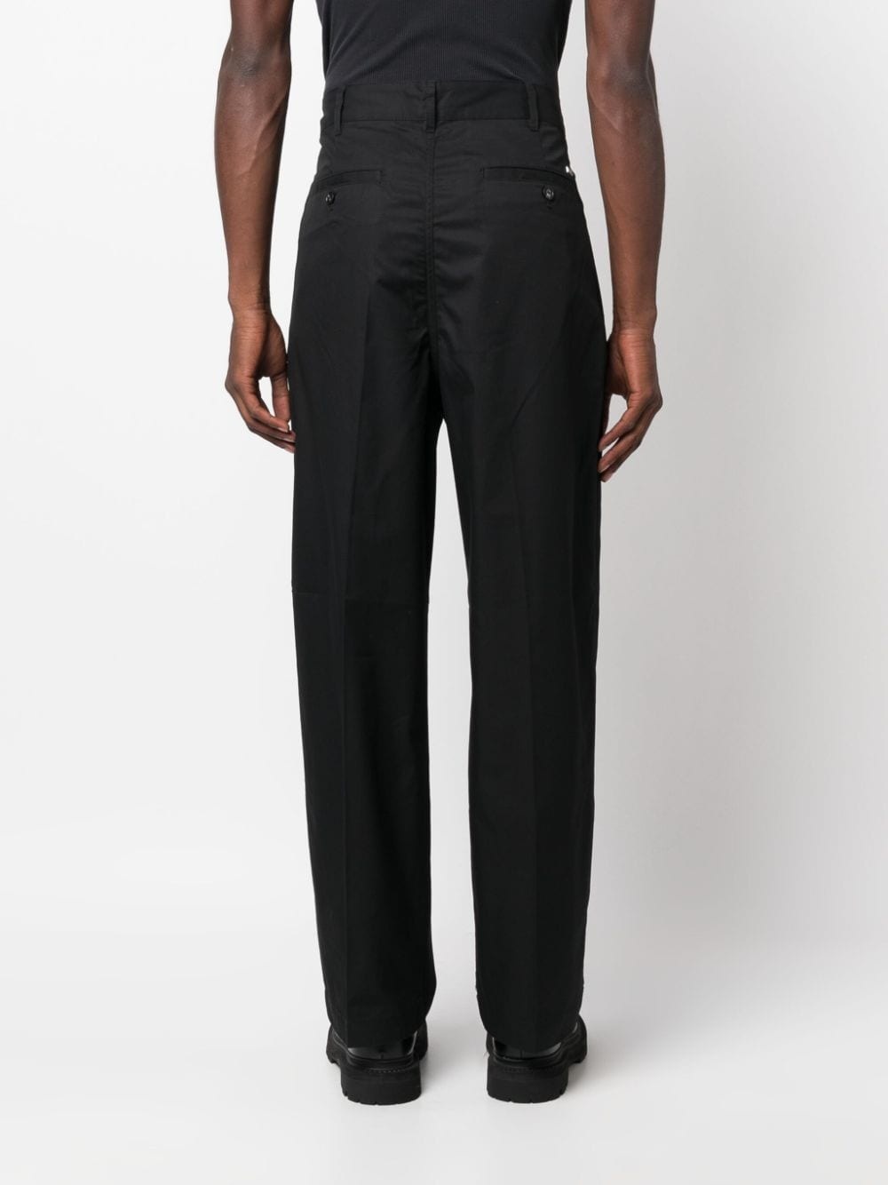 pleat-detail straight-leg trousers - 4