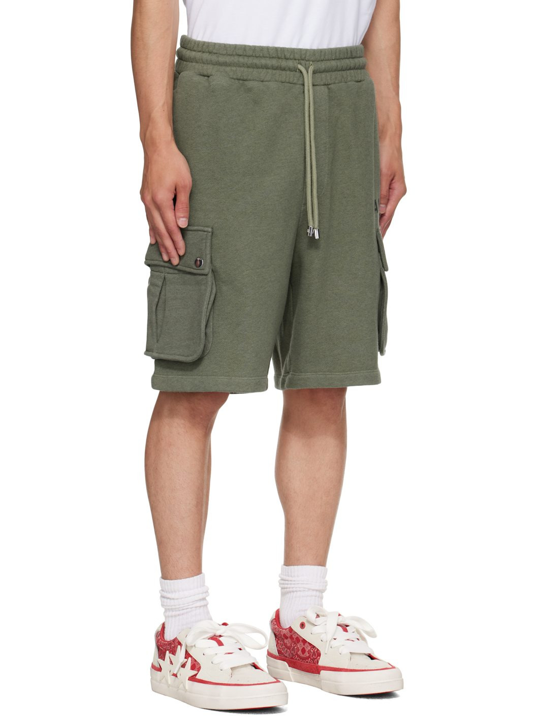 Khaki 'AMIRI' Stencil Cargo Shorts - 2