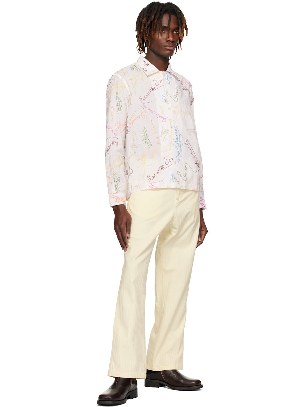 White Signature Scrawl Shirt - 4