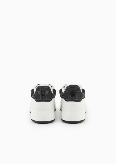 EMPORIO ARMANI Leather sneakers with rubber backs outlook