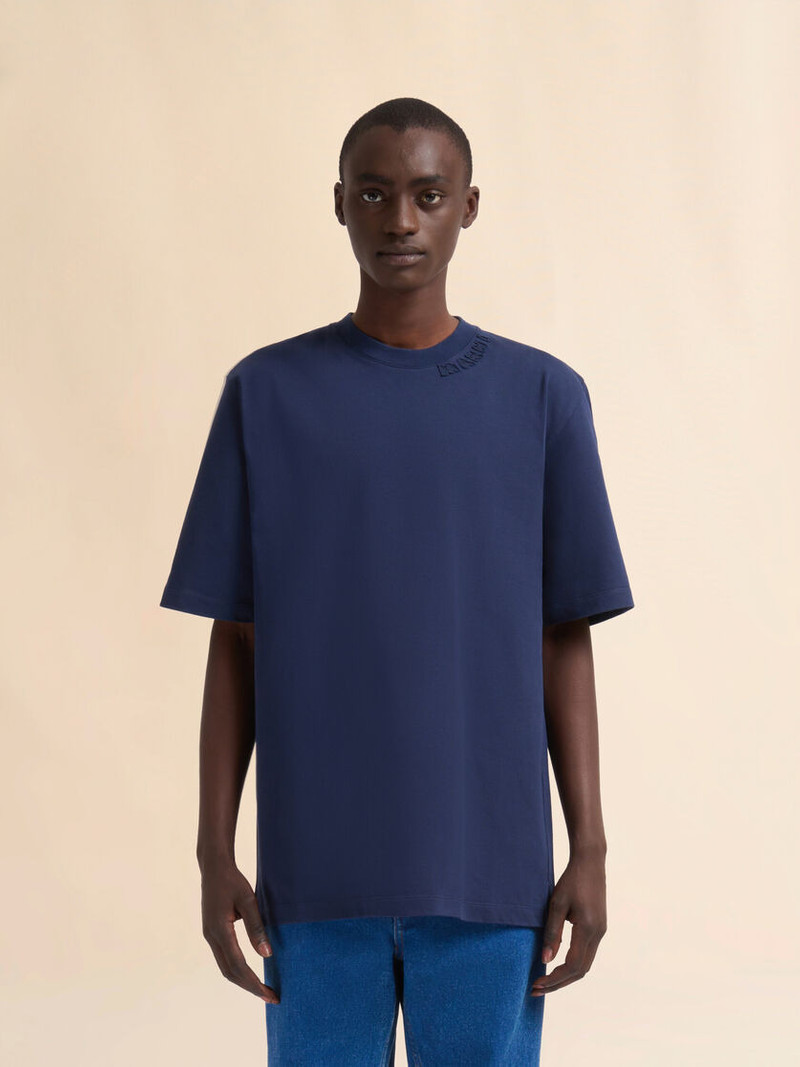 Marni DEEP BLUE ORGANIC COTTON OVERSIZED T-SHIRT WITH MARNI PATCHES outlook
