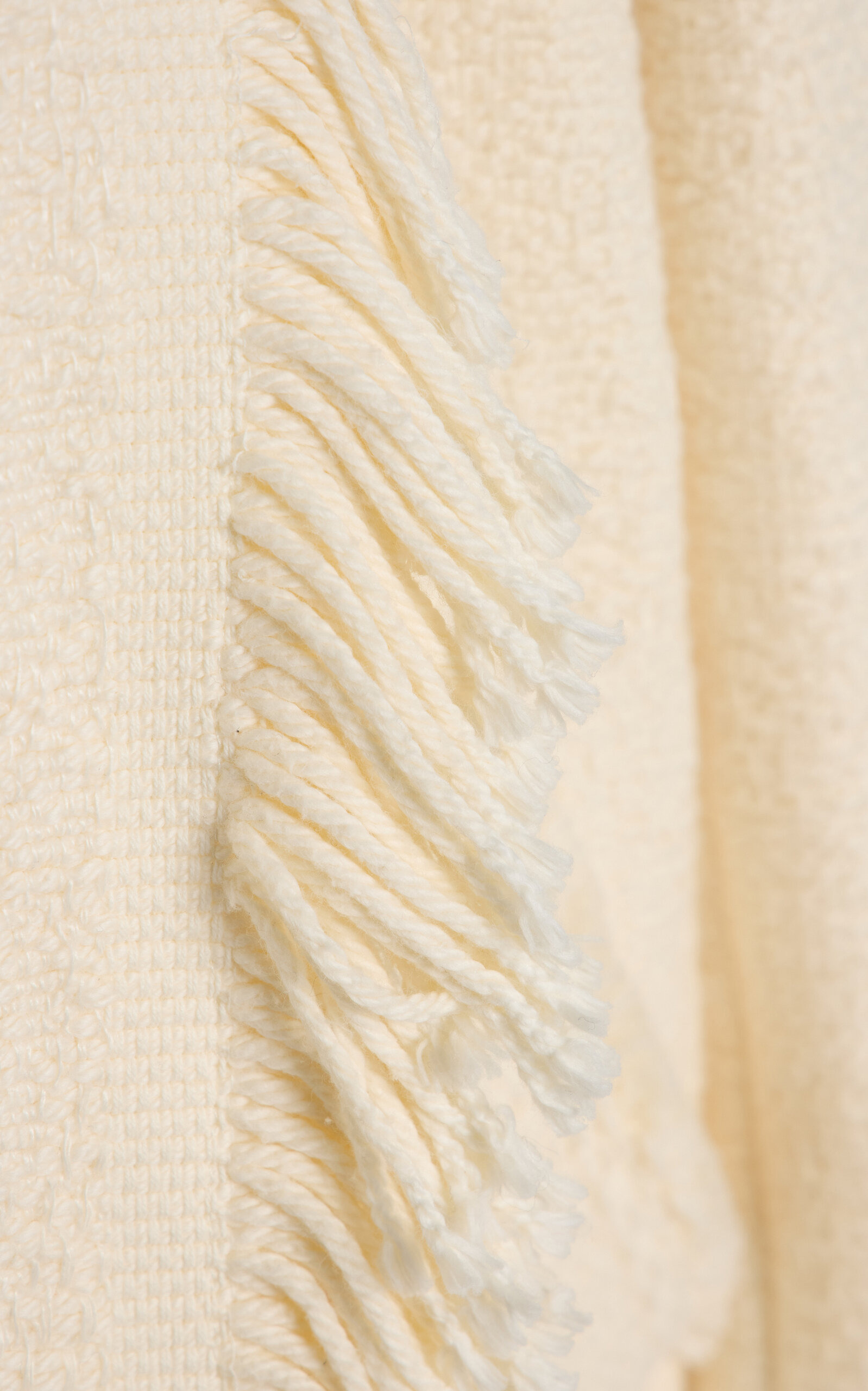 Gameia Fringed Cotton-Linen Boucle Coat ivory - 5
