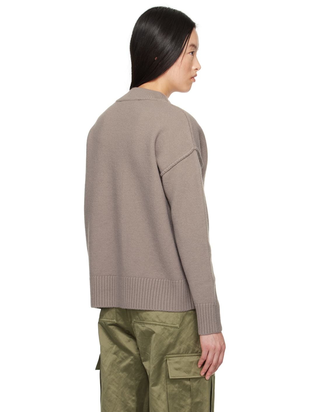 Taupe Wool Ami de Coeur Cardigan - 3