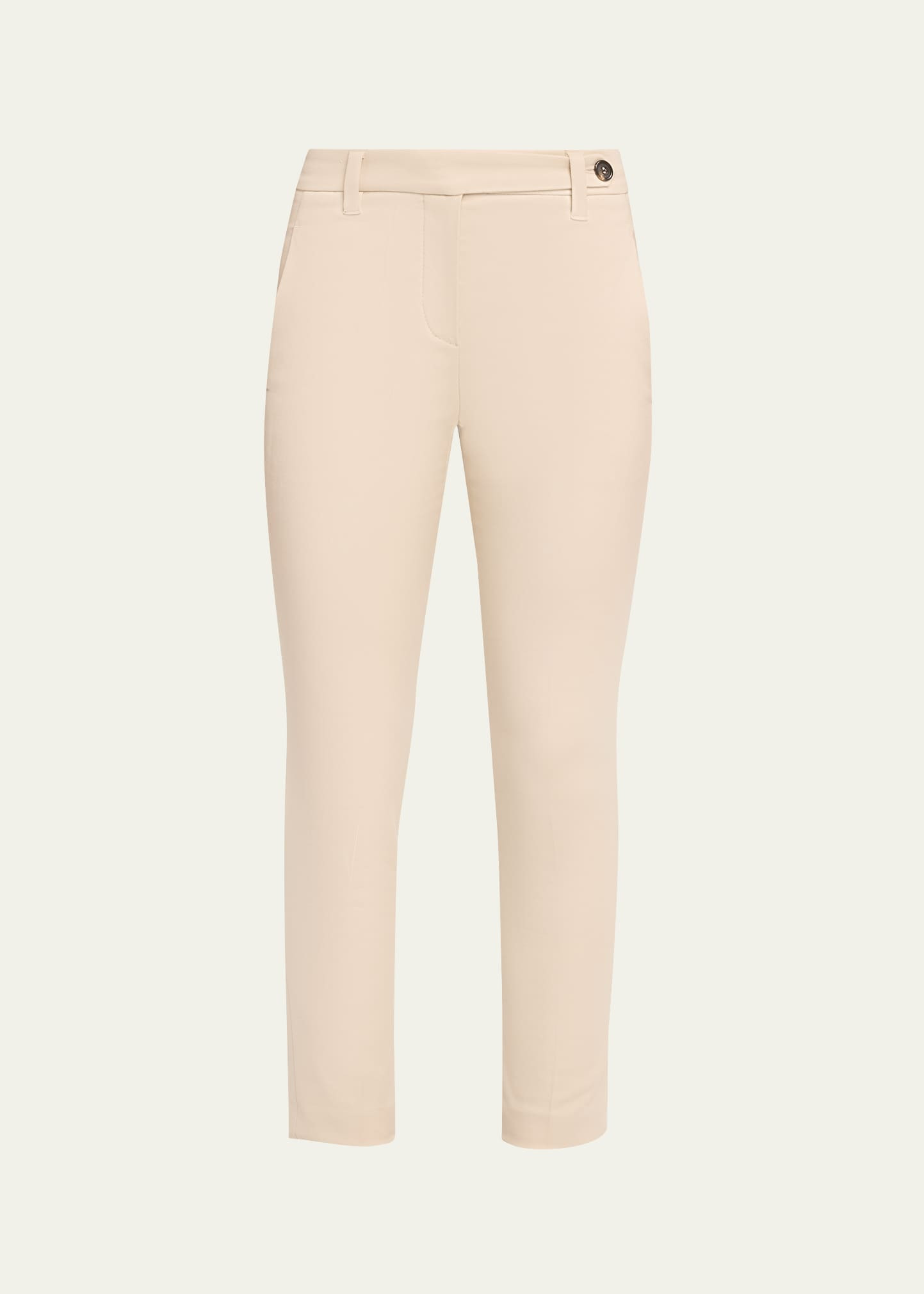 Cotton Twill Slim-Leg Ankle Pants - 1