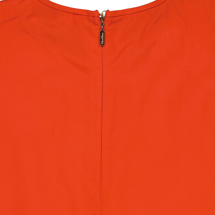 Max Mara Ladies Orange Kren Jersey Tiered Sleeveless Midi Dress - 8
