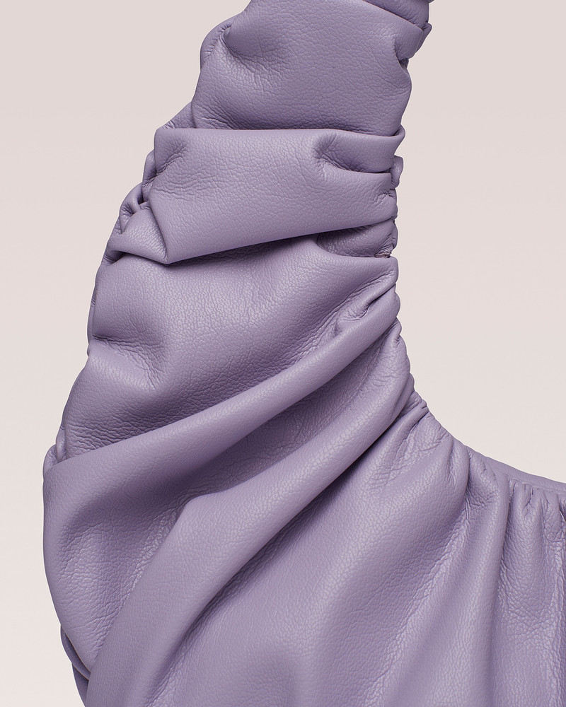 ANJA BAGUETTE MINI - OKOBOR™ alt-leather mini gathered shoulder bag - Lilac 4