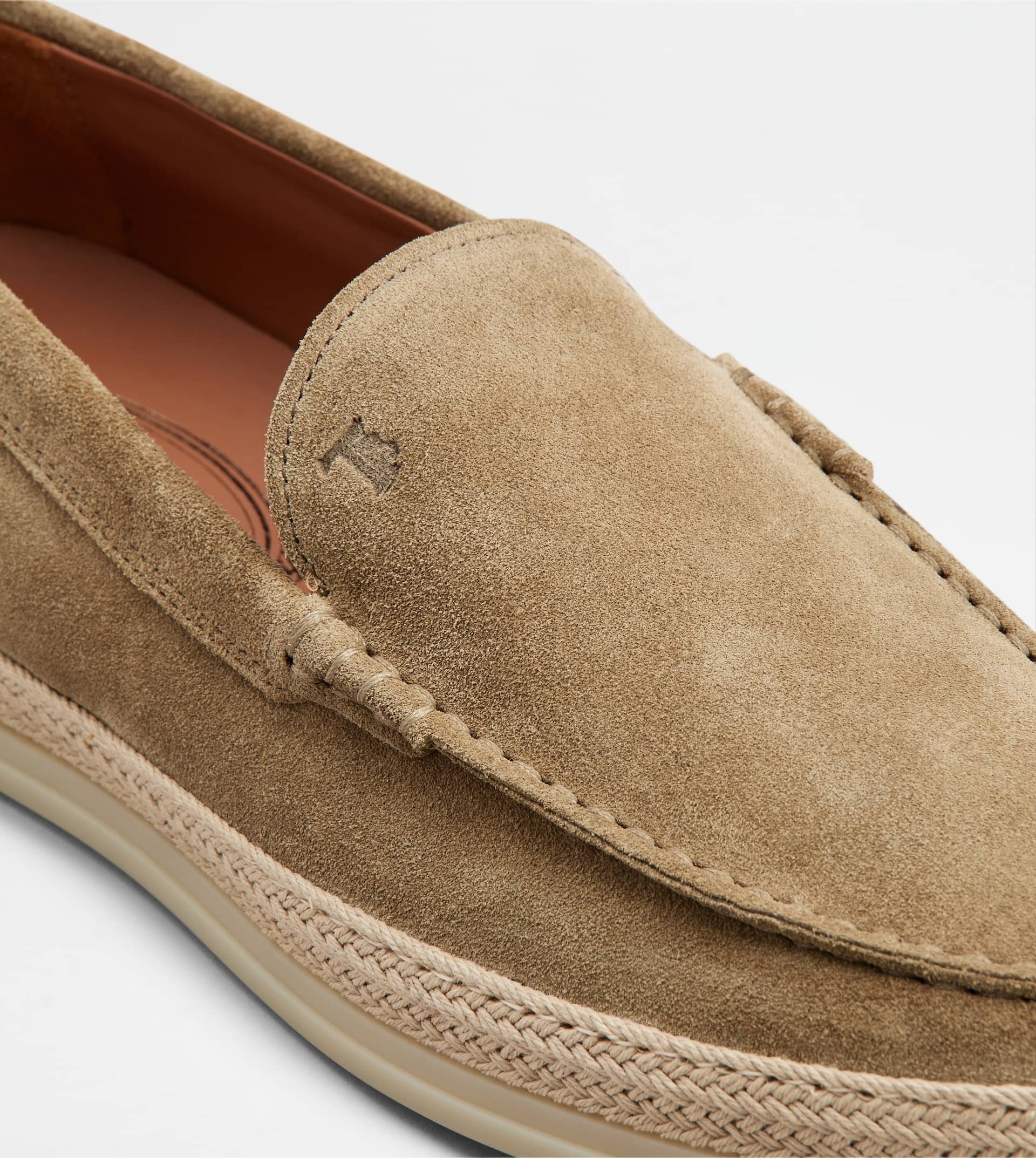 SLIPPER LOAFERS IN SUEDE - BEIGE - 5