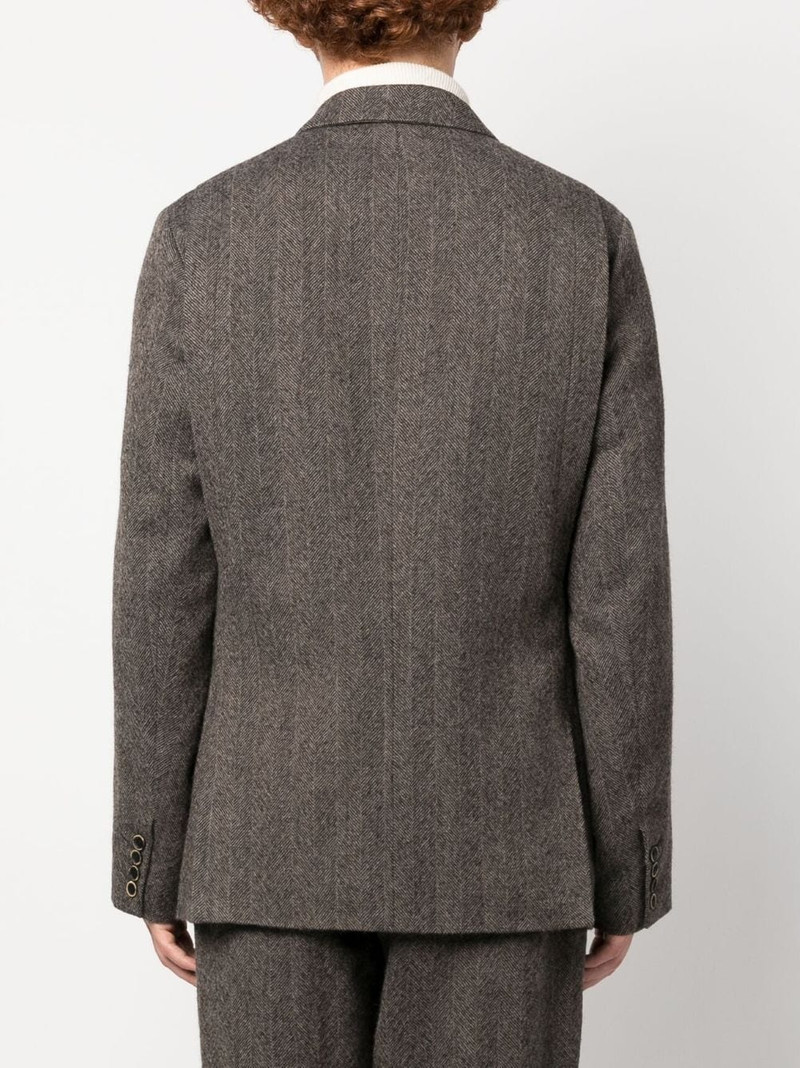 herringbone-pattern single-breasted blazer 4