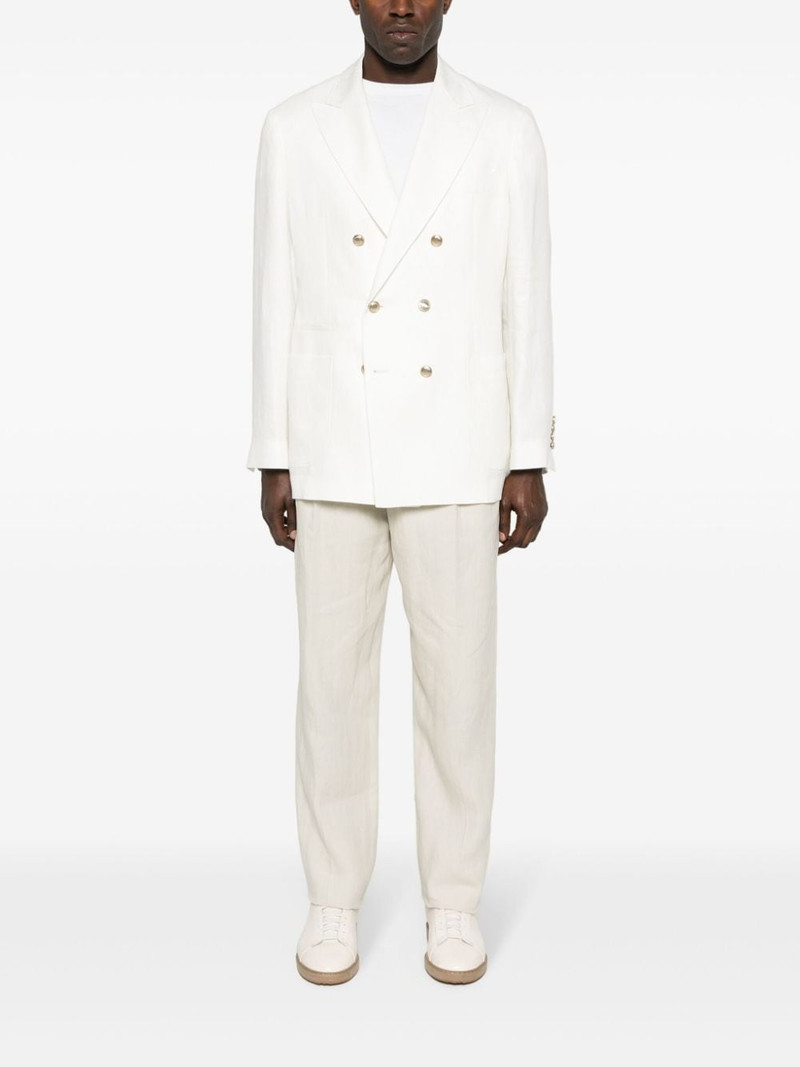 LARDINI Eqatos linen tapered trousers outlook