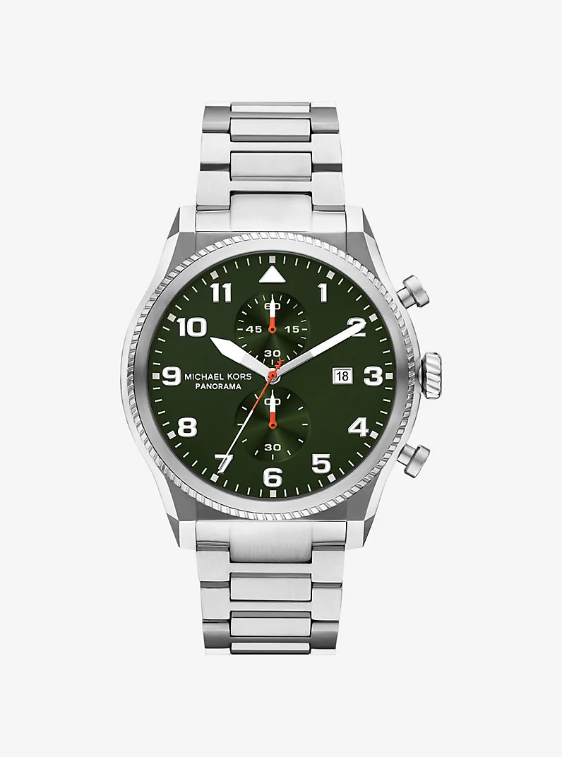 Oversized Panorama Silver-Tone Watch - 1