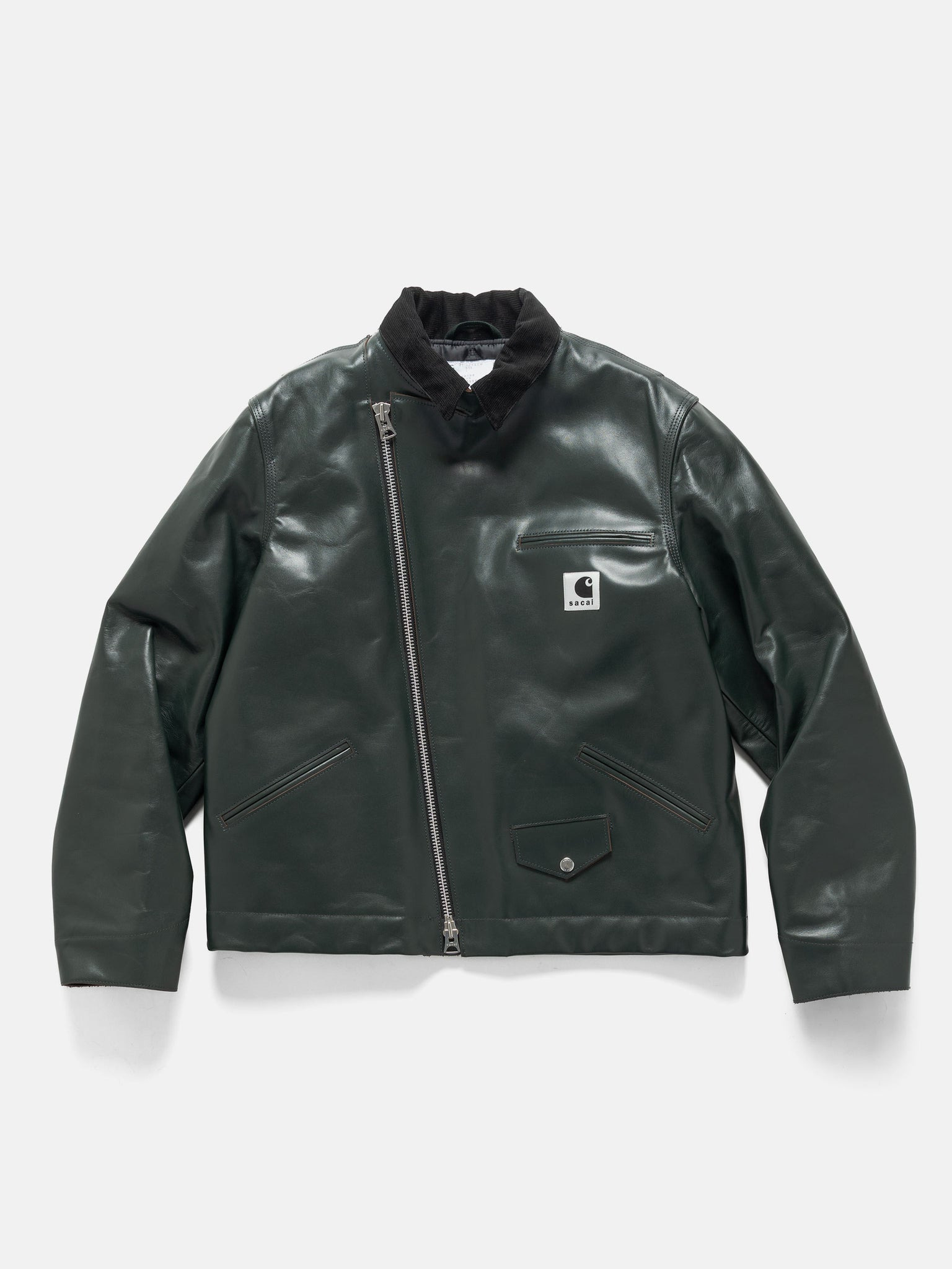 x Carhartt WIP Leather Jacket Green - 1