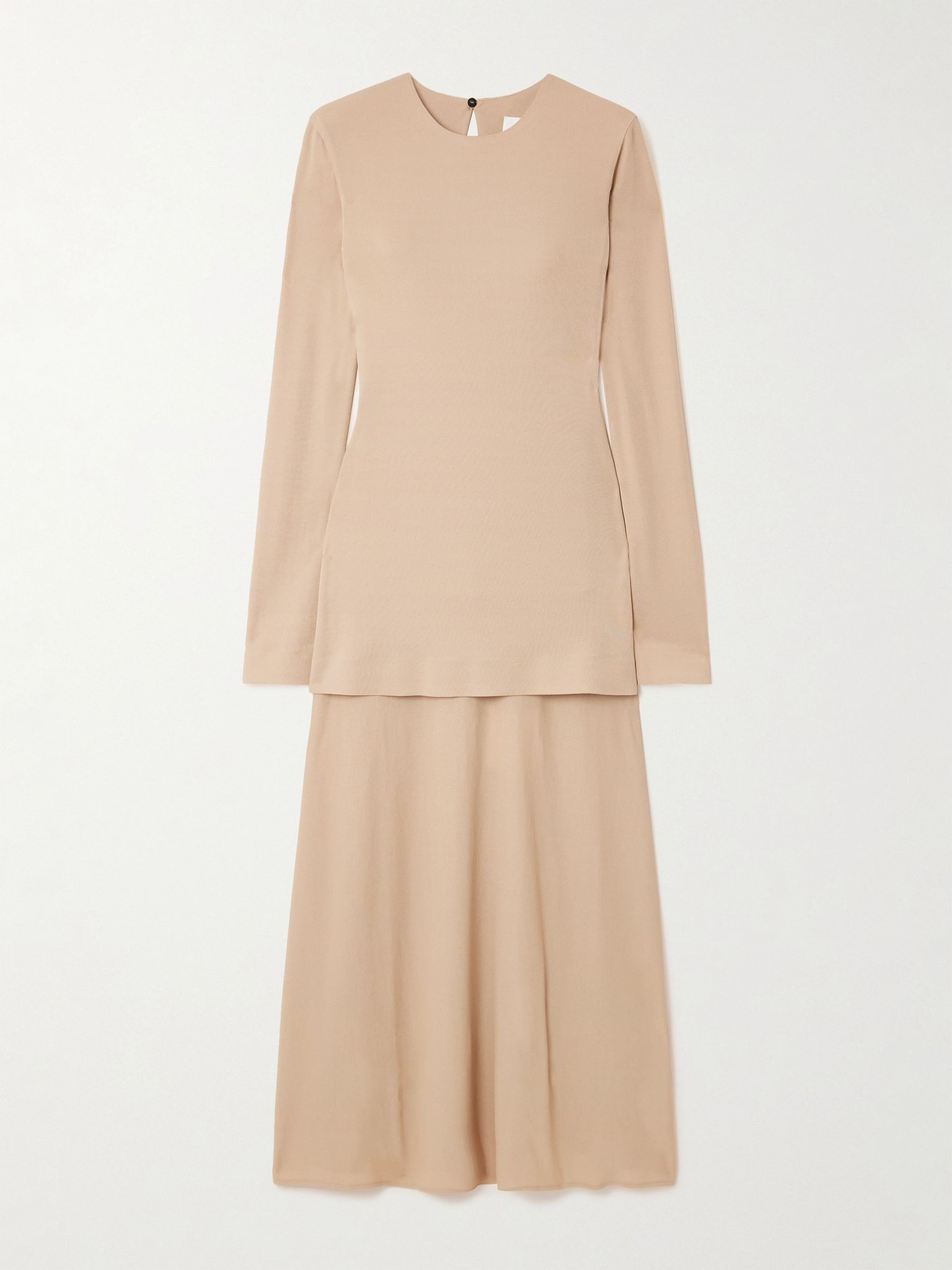 Layered crepe maxi dress Gold - 1