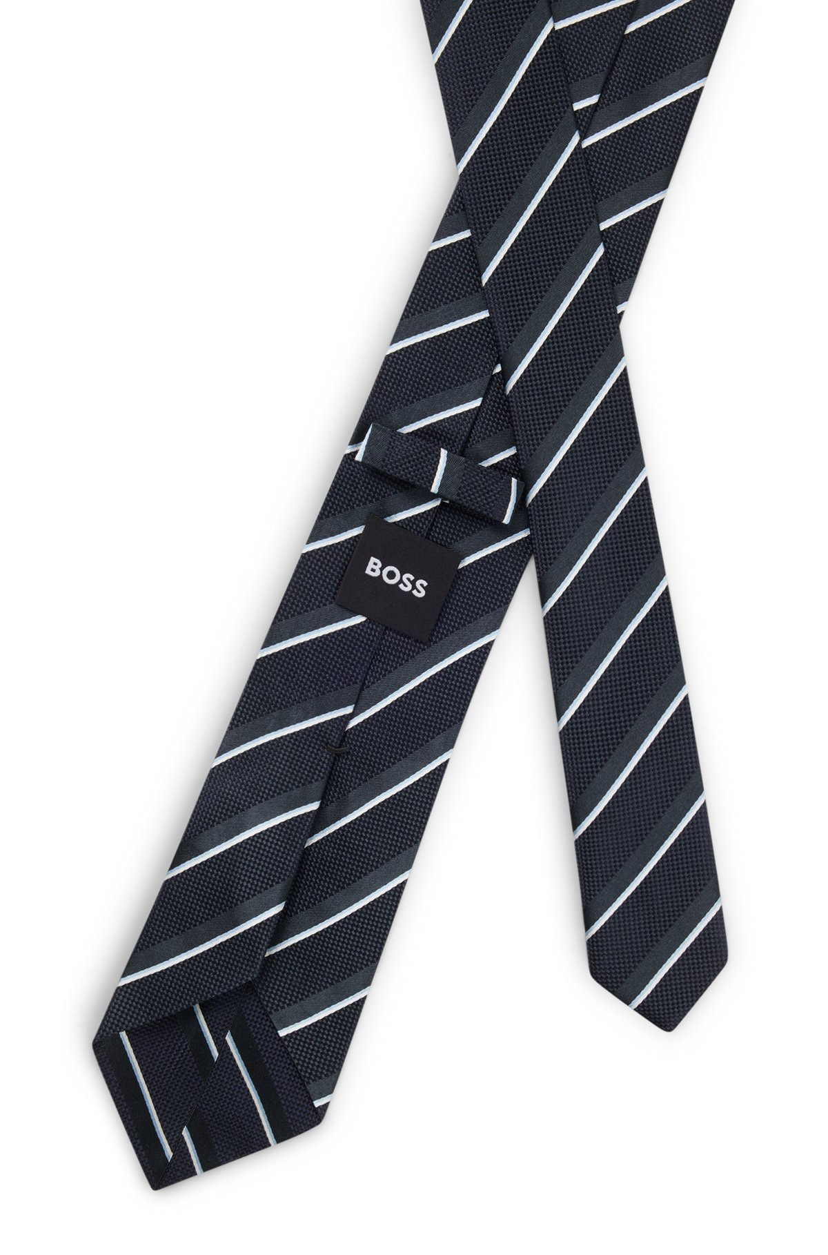 SILK TIE WITH DIAGONAL STRIPES - 5