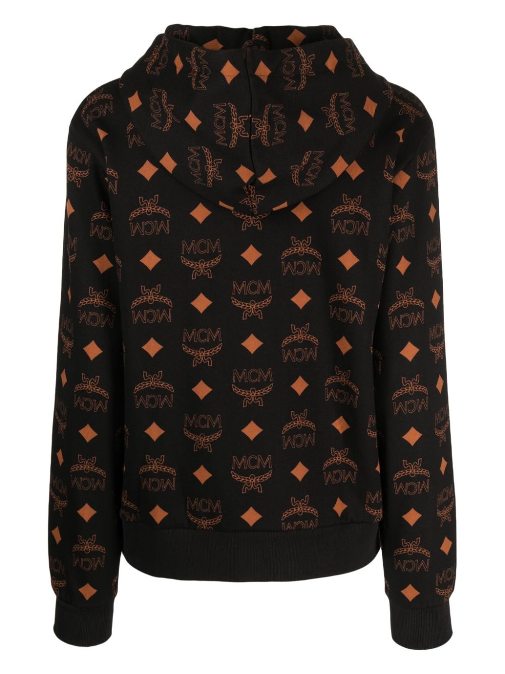 monogram-print cotton hoodie - 2