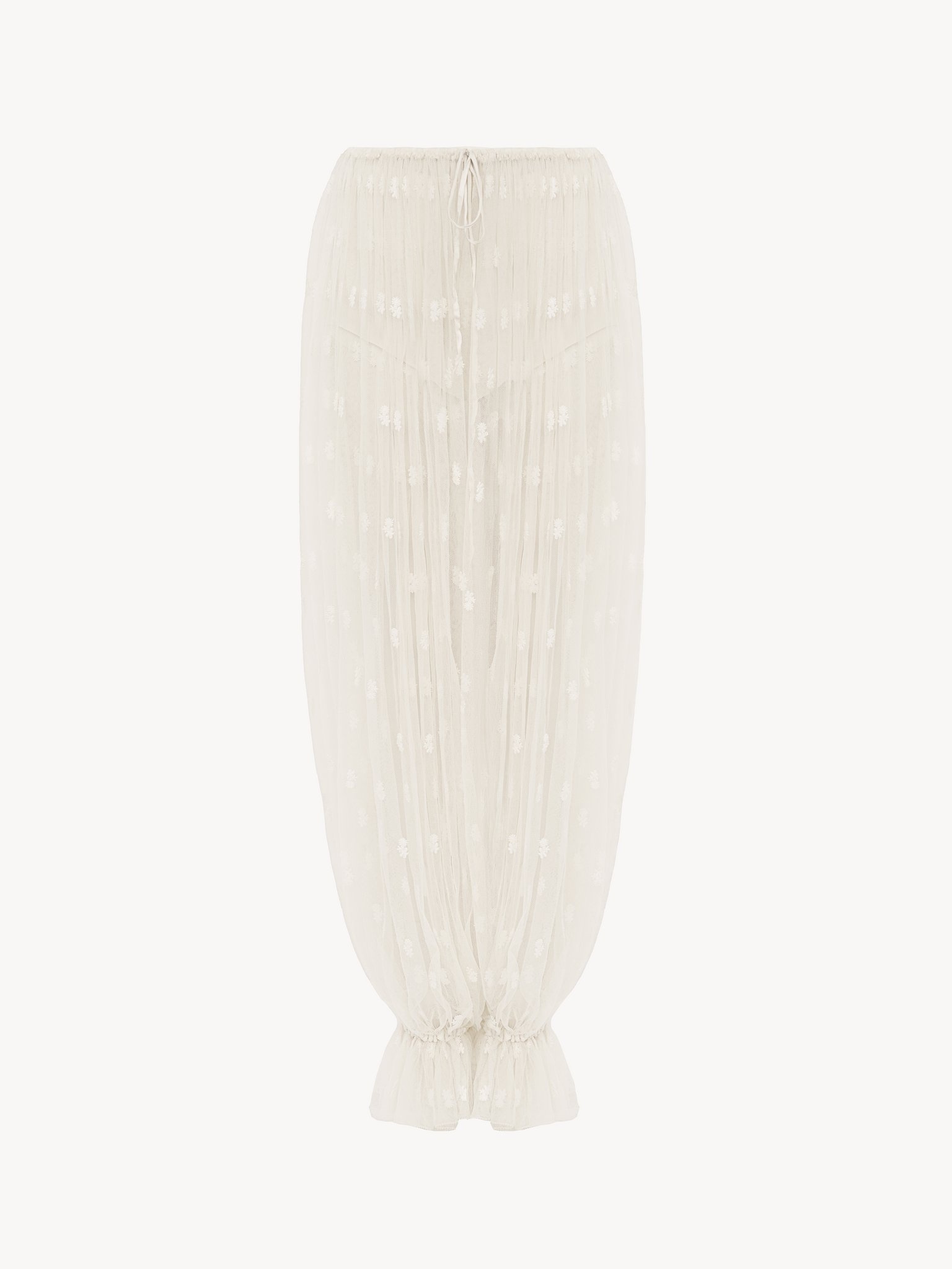 DRAWSTRING PANTS IN EMBROIDERED LACE - 2