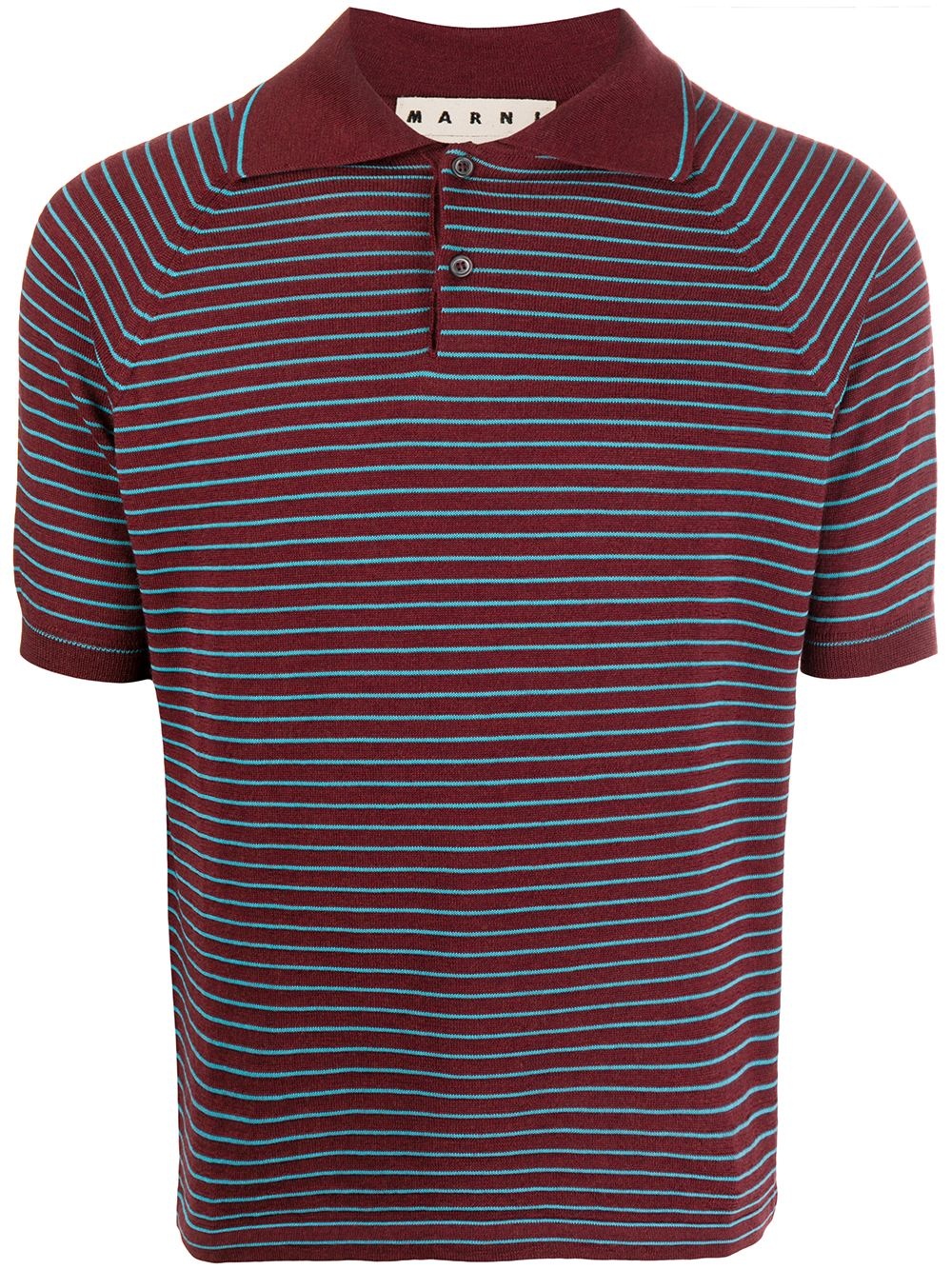 striped knitted polo shirt - 1